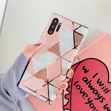 Samsung NOTE 10 PLUS Tracy nugarėlė Geometric rose marble