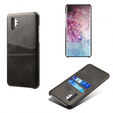 Samsung NOTE 10 Tracy Leather Card juoda nugarėlė