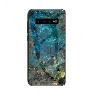 Samsung S10 5G marble glass nugarėlė Blue 1