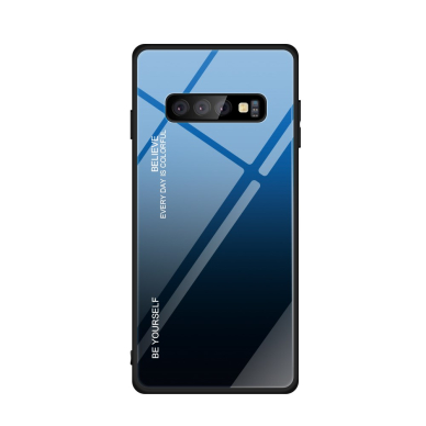 Samsung S10 mėlyna+juoda tracy GLASS nugarėlė 1