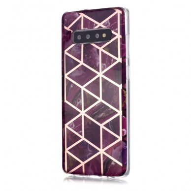 Samsung S10 PLUS Tracy nugarėlė Geometric Purple marble 1