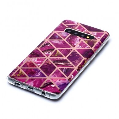 Samsung S10 PLUS Tracy nugarėlė Geometric Purple marble 2