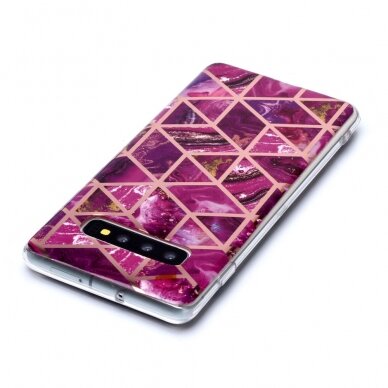 Samsung S10 PLUS Tracy nugarėlė Geometric Purple marble 3