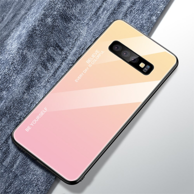 Samsung S10 rausva tracy GLASS nugarėlė