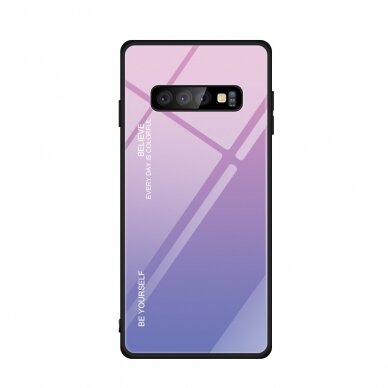 Samsung S10 rausva+alyvinė tracy GLASS nugarėlė 2