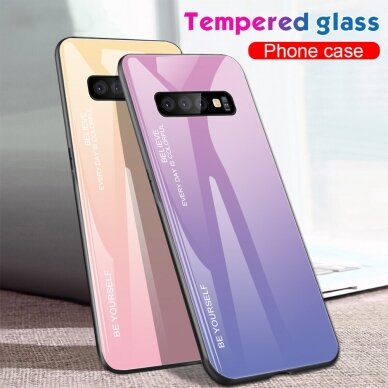 Samsung S10 rausva+alyvinė tracy GLASS nugarėlė 4