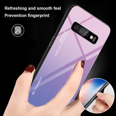 Samsung S10 rausva+alyvinė tracy GLASS nugarėlė 5