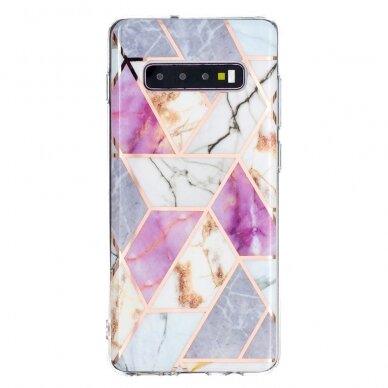 Samsung S10 Tracy nugarėlė Geometric marble pink 1