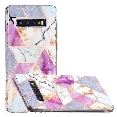 Samsung S10 Tracy nugarėlė Geometric marble pink