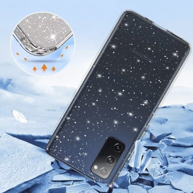 Samsung S20 FE clear Crystal Glitter nugarėlė 2