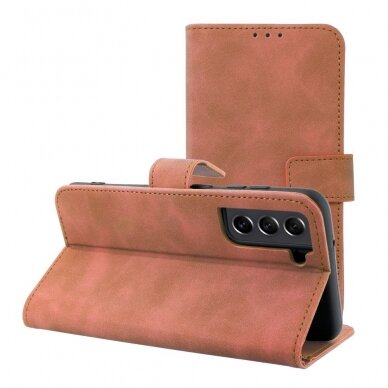 Samsung S21 FE brown VELVET dėklas