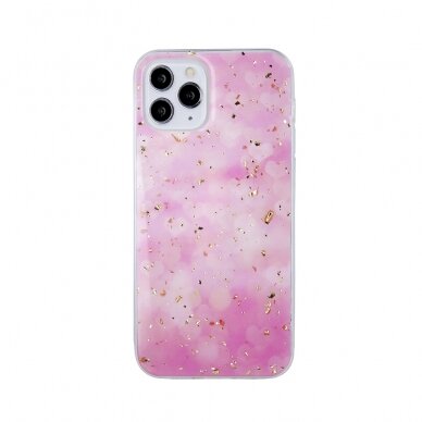 Samsung S21 FE Gold Glam Pink Heart nugarėlė 1