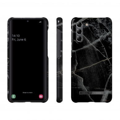 Samsung S21 iDeal Of Sweden nugarėlė Black Thunder Marble 1