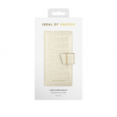 Samsung S21 ULTRA iDeal Of Sweden dėklas Wallet Beige Croco 1