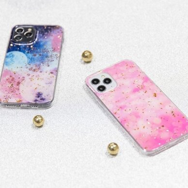 Samsung S22 Gold Glam Pink heart nugarėlė 5