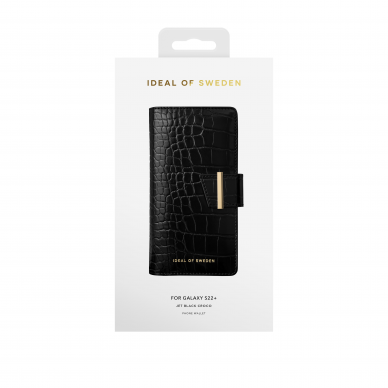 Samsung S22 PLUS iDeal Of Sweden dėklas Wallet Jet Black Croco 1