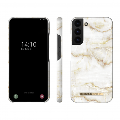 Samsung S22 PLUS iDeal Of Sweden nugarėlė Golden Pearl Marble 2