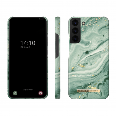 Samsung S22 PLUS iDeal Of Sweden nugarėlė Mint Swirl Marble 2