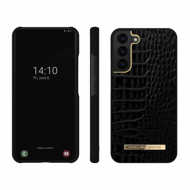 Samsung S22 PLUS iDeal Of Sweden nugarėlė Neo Noir Croco 1