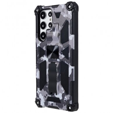 Samsung S22 ULTRA juoda camouflage ARMOR METAL nugarėlė 2