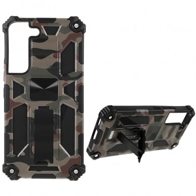 Samsung S22 green camouflage ARMOR METAL nugarėlė