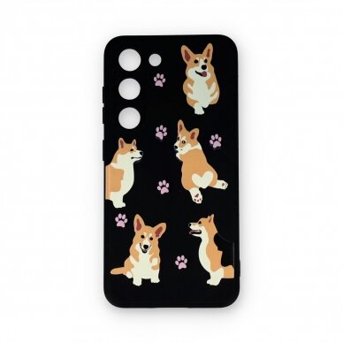 Samsung S23 black nugarėlė Corgi Design00303