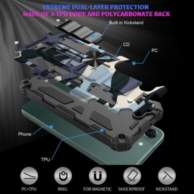 Samsung S23 green camouflage ARMOR METAL nugarėlė 6