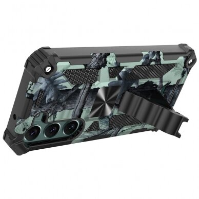 Samsung S23 PLUS green camouflage ARMOR METAL nugarėlė 2