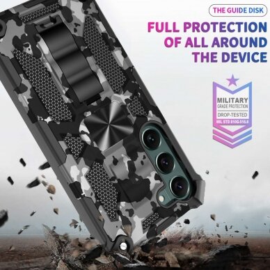 Samsung S23 PLUS juoda camouflage ARMOR METAL nugarėlė 3