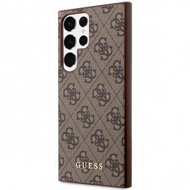 Samsung S23 ULTRA brown PU Leather 4G Metal Logo GUESS nugarėlė 1