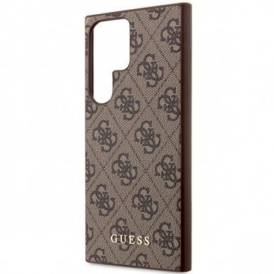 Samsung S23 ULTRA brown PU Leather 4G Metal Logo GUESS nugarėlė 5