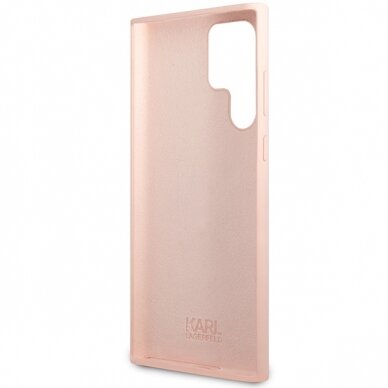 Samsung S23 ULTRA pink Liquid Silicone Choupette KARL LAGERFELD nugarėlė 6