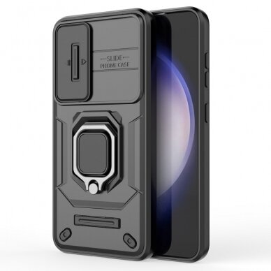 Samsung S24 black RING ARMOR WITH CAMSHIELD nugarėlė 4