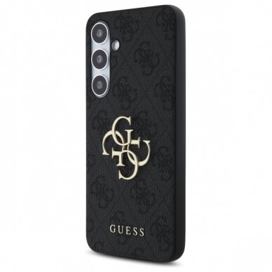 Samsung S24 FE black PU Leather 4G Metal Logo GUESS nugarėlė 1