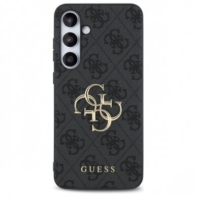 Samsung S24 FE black PU Leather 4G Metal Logo GUESS nugarėlė 2