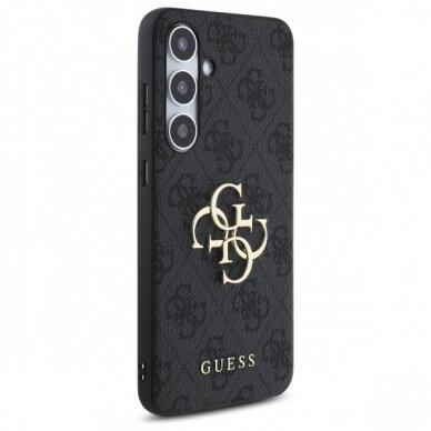 Samsung S24 FE black PU Leather 4G Metal Logo GUESS nugarėlė 3