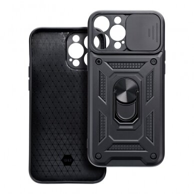 Samsung S24 FE black RING ARMOR WITH CAMSHIELD nugarėlė 3