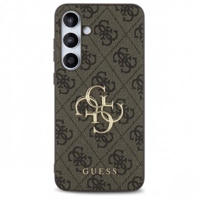 Samsung S24 FE brown PU Leather 4G Metal Logo GUESS nugarėlė 2