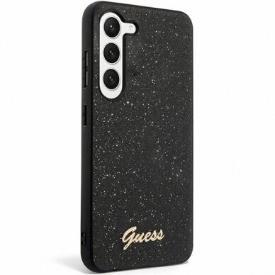 Samsung S24 PLUS black Glitter Script GUESS nugarėlė 2