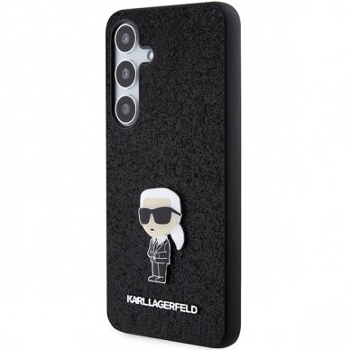 Samsung S24 PLUS black Ikonik Fixed Glitter Metal PIN KARL LAGERFELD nugarėlė 1