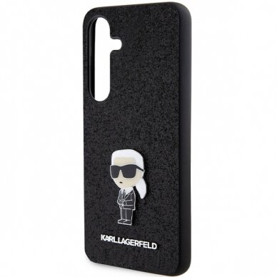 Samsung S24 PLUS black Ikonik Fixed Glitter Metal PIN KARL LAGERFELD nugarėlė 5