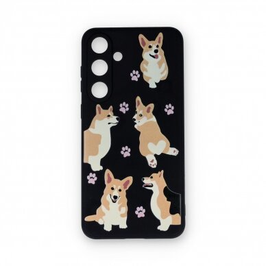 Samsung S24 PLUS black nugarėlė Corgi Design00303