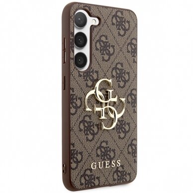 Samsung S24 PLUS brown Big Metal Logo GUESS nugarėlė 3