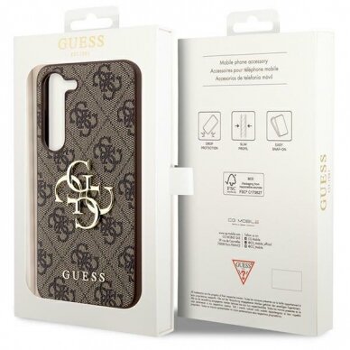 Samsung S24 PLUS brown Big Metal Logo GUESS nugarėlė 7