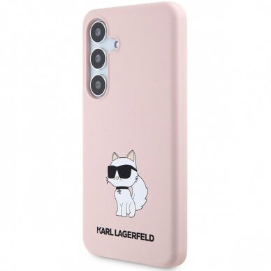 Samsung S24 PLUS pink Silicone Choupette KARL LAGERFELD nugarėlė 1