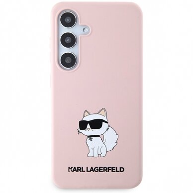 Samsung S24 PLUS pink Silicone Choupette KARL LAGERFELD nugarėlė 2