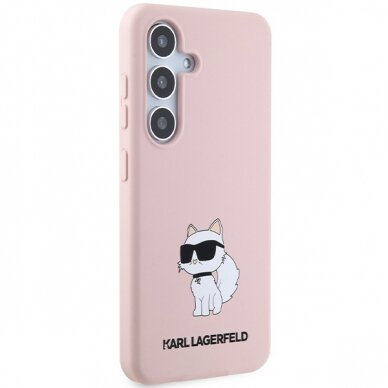 Samsung S24 PLUS pink Silicone Choupette KARL LAGERFELD nugarėlė 3