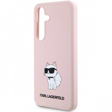 Samsung S24 PLUS pink Silicone Choupette KARL LAGERFELD nugarėlė 5