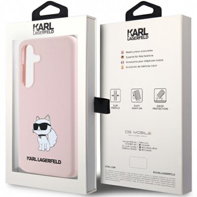 Samsung S24 PLUS pink Silicone Choupette KARL LAGERFELD nugarėlė 7