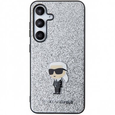 Samsung S24 PLUS silver Fixed Glitter Metal PIN KARL LAGERFELD nugarėlė 2